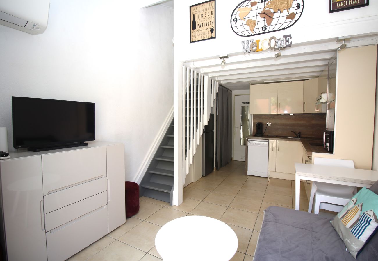 Ferienhaus in Canet-en-Roussillon - Maisonette T2  et parking dans résidence avec piscine