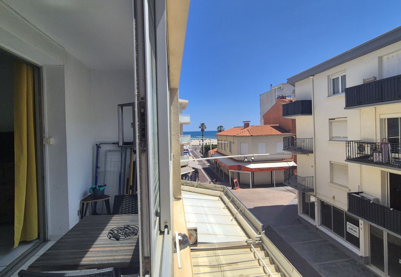 Estudio en Canet-en-Roussillon - Estudio para 2 personas con logia y vistas laterales al mar.